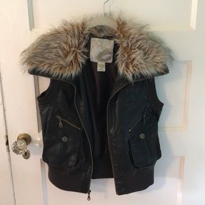 Faux leather vest